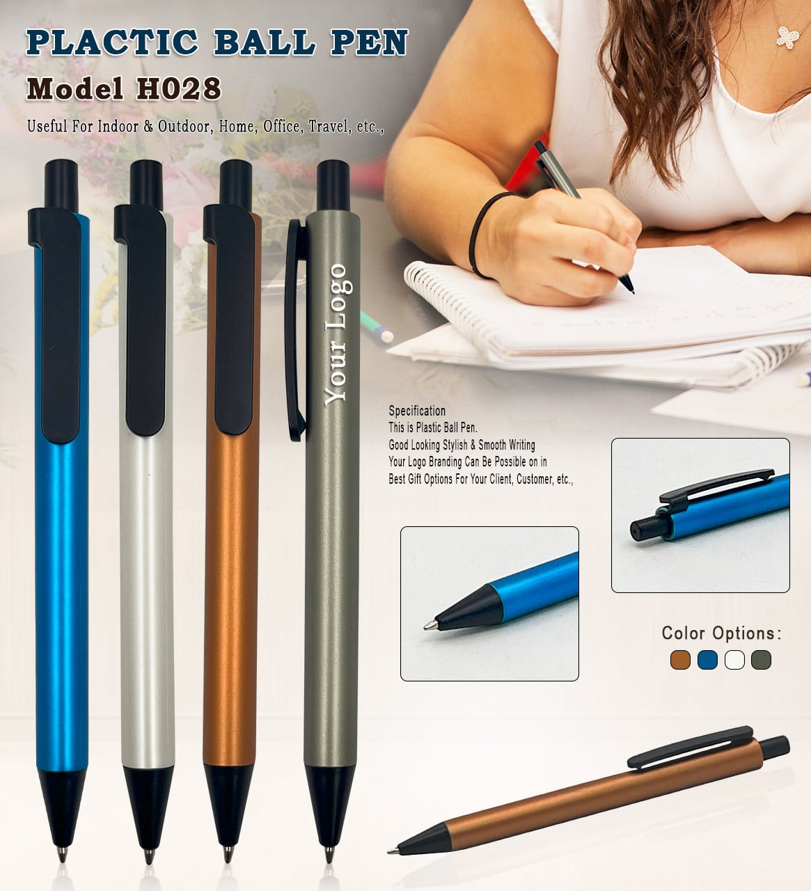 H028 Premium Plastic Ball Pen for Corporate Gifting