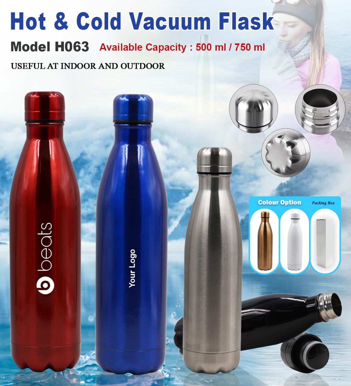 Steel Vacuum Flask – 500 ml | H063
