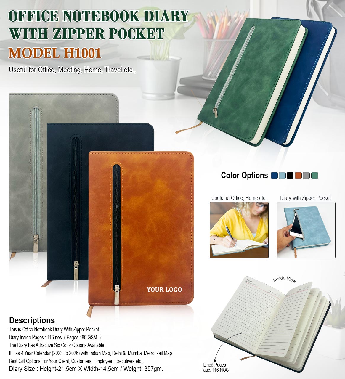 PU Leather Office Notebook Diary | H1001