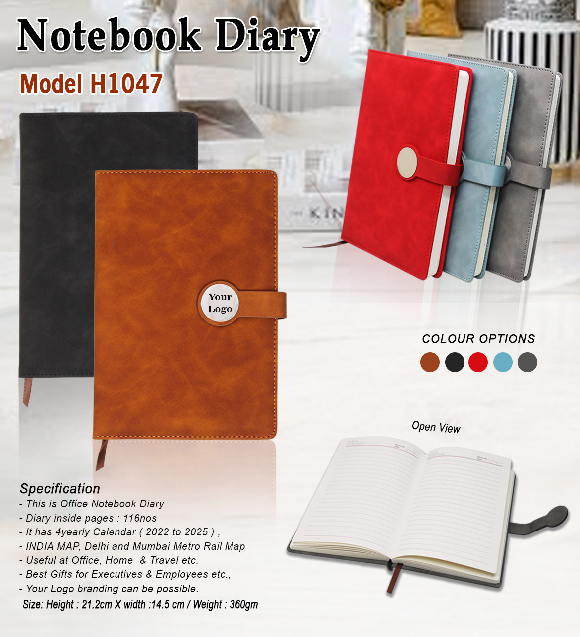 Premium PU Leather Notebook Diary