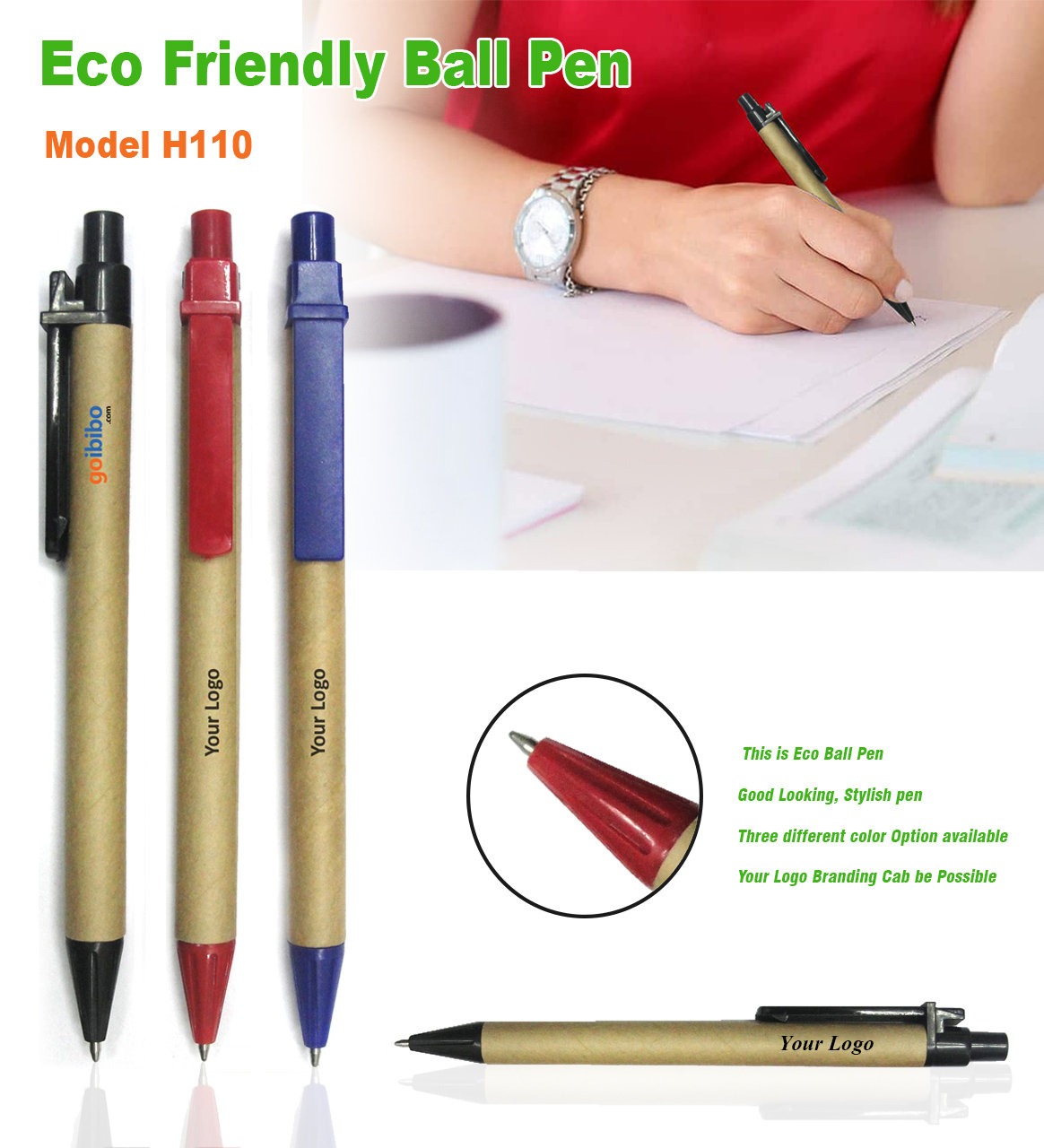 H110 Eco Friendly Recycled Paper Ball Pen for Corporate Gifting & Promotional Branding