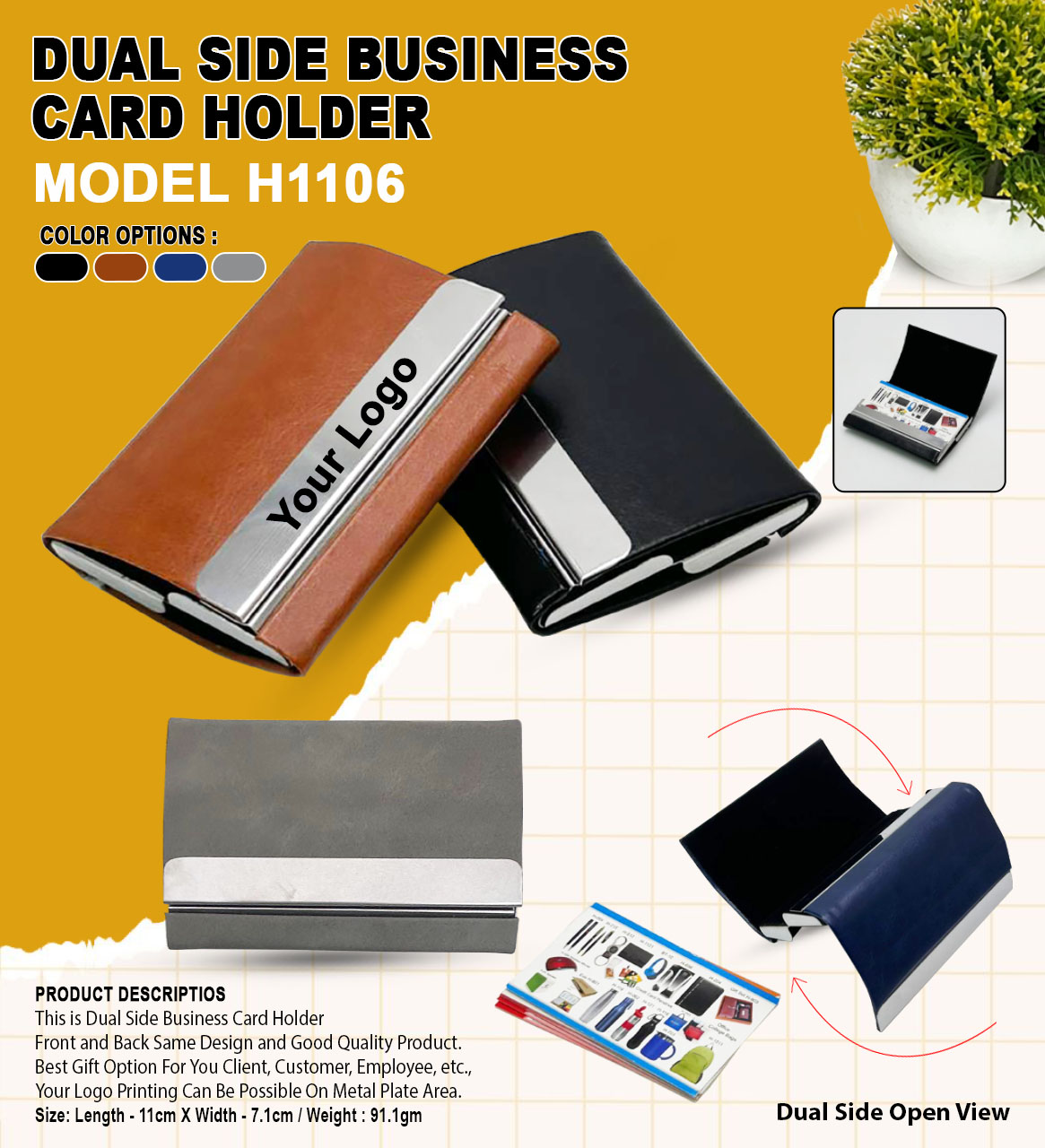 Dual Side Business Card Holder