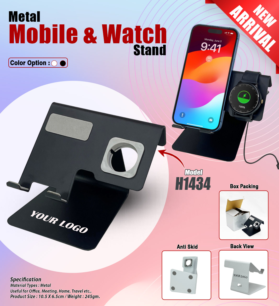 Metal Mobile & Watch Stand