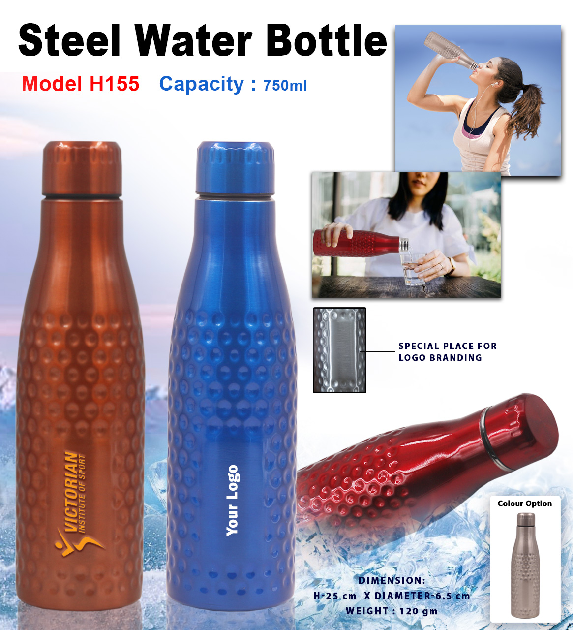 750 ml Steel Water Bottle