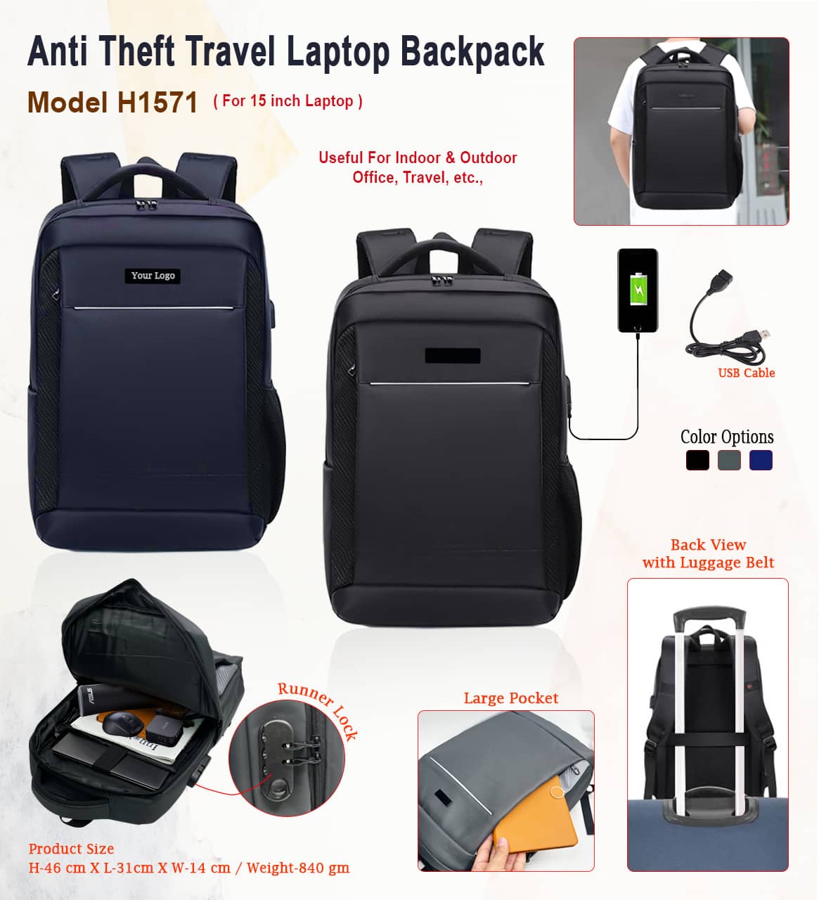 Travel Laptop Backpack