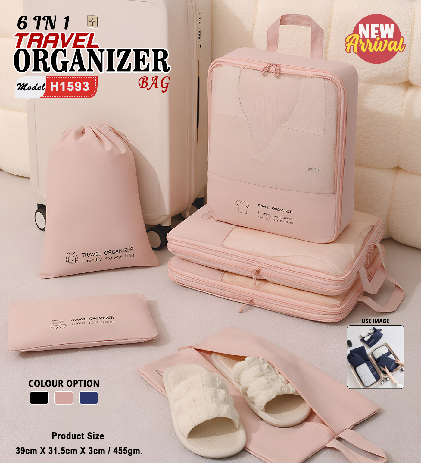 6-in-1 Travel Organiser Bag Set