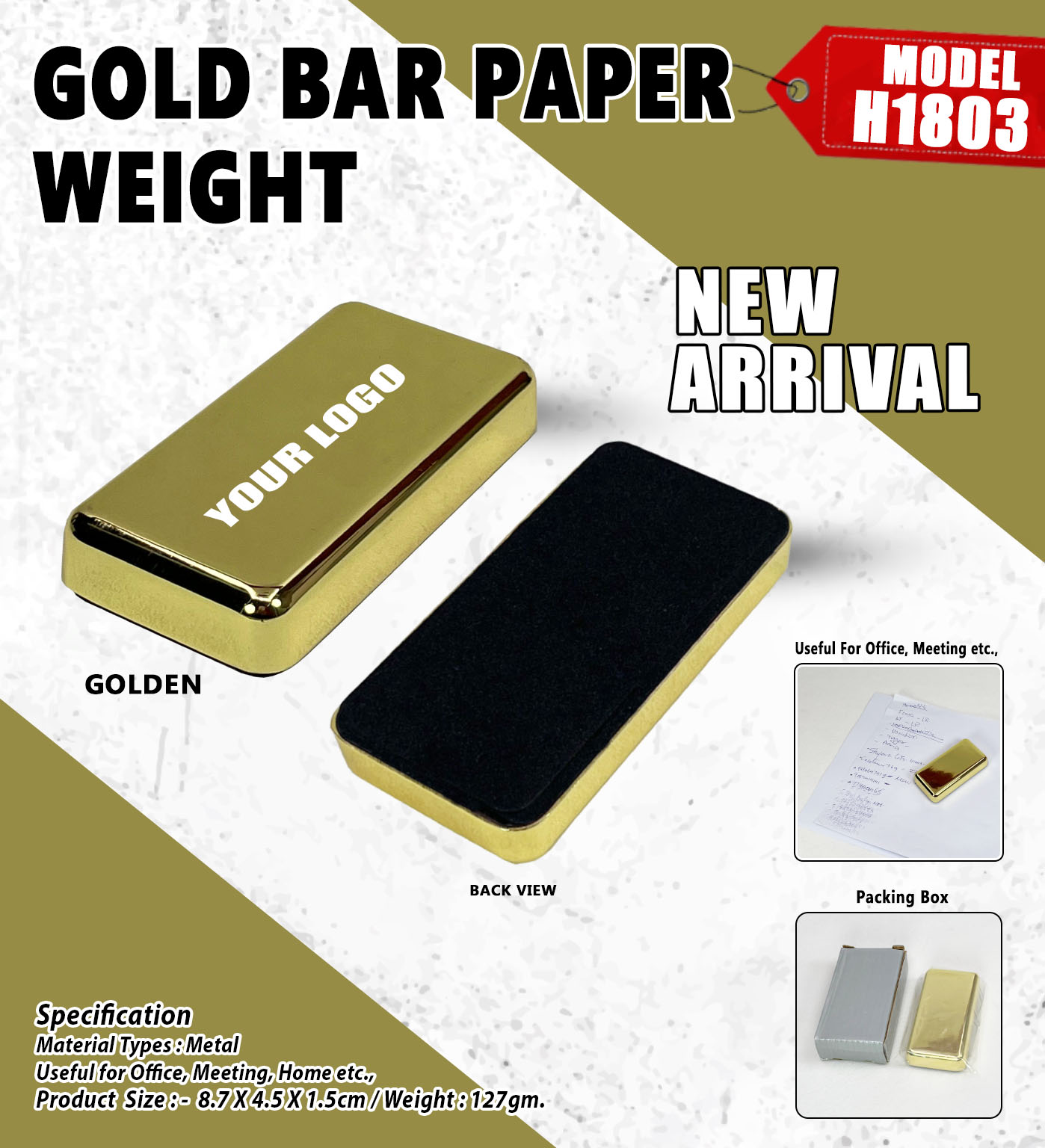 Gold Bar Paper Weight