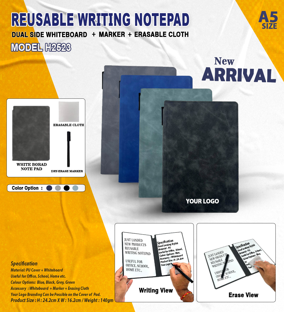 A5 Reusable Writing Notepad