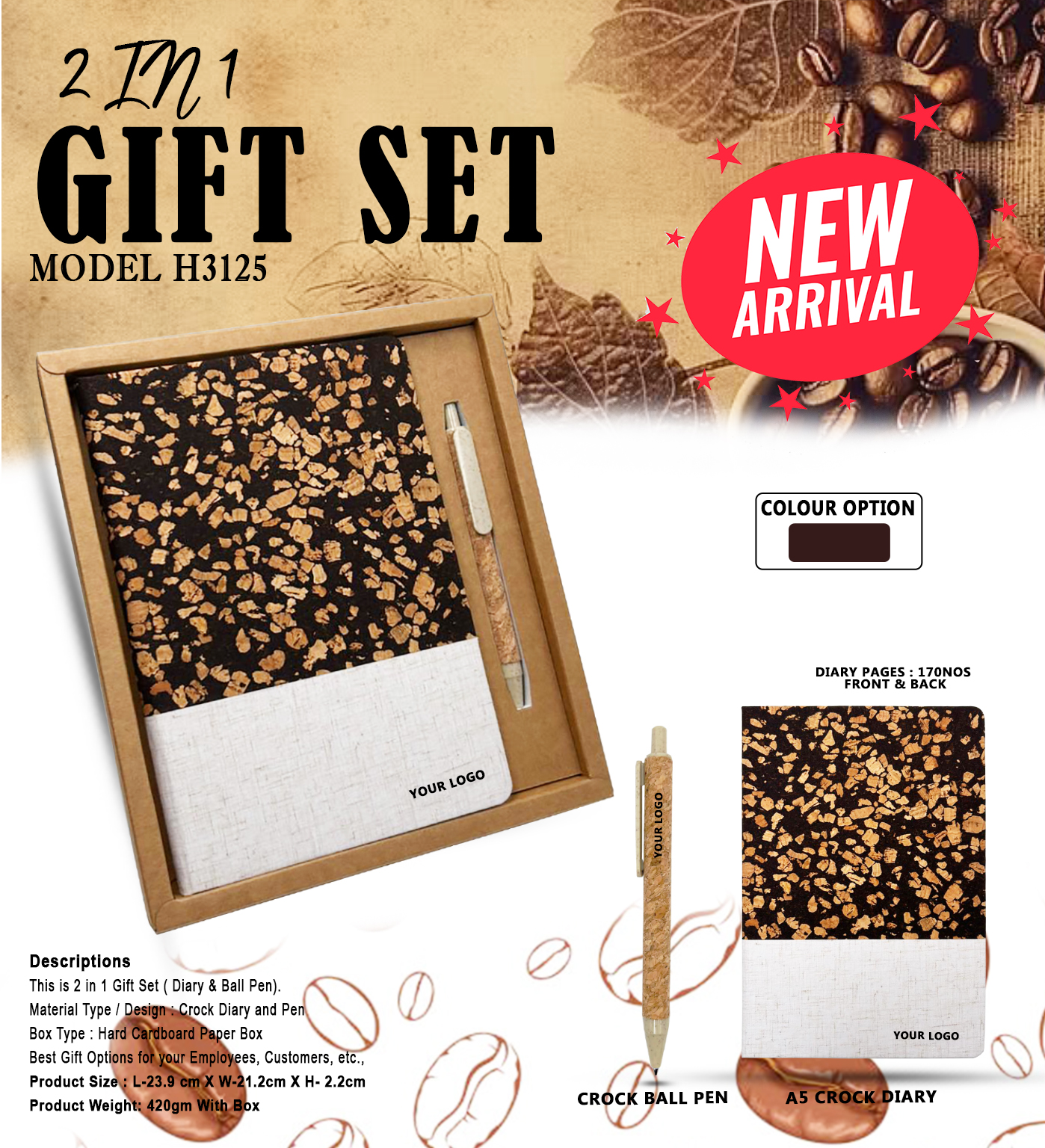 2 In 1 Premium Diary & Pen Gift Set