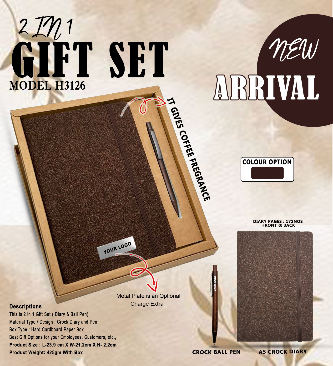 2 In 1 Premium Diary And Pen Gift Set