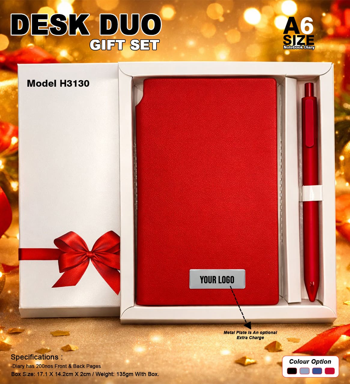 Desk Duo Gift Set  A6 Diary And Pen Combo