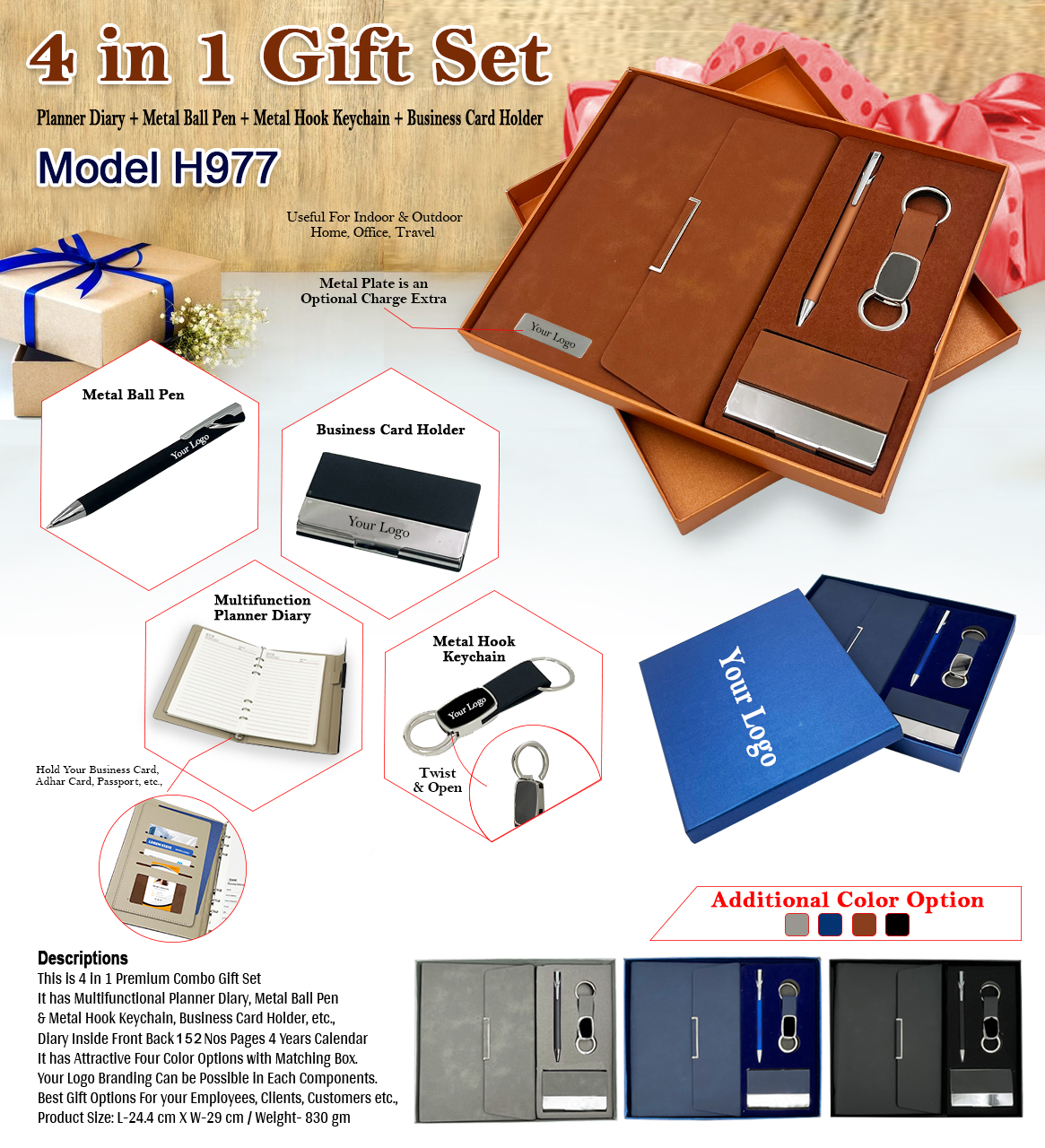 H977 Premium 4-in-1 Executive Gift Set for Corporate Gifting & Business Branding